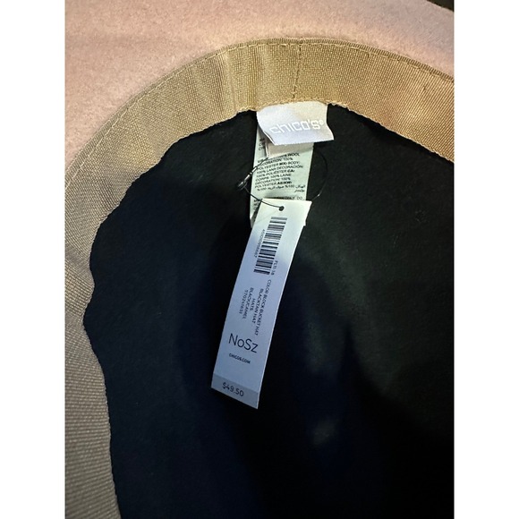 Chicos Womens Wool Colorblock Bucket Hat Black Tan Camel Fedora New 570241651 main image 9